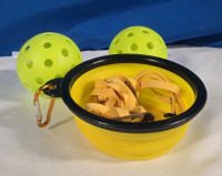 New | Dog Accessories Lot | Includes Collapsible Water Bowl, Large Dog Leash For Small Dogs & 2 Plastic Balls