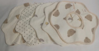 New | 5pc Infant Bibs Bear/Lemons Theme