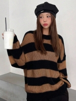 New Ladies Medium DAZY Knit Oversized Striped Sweater