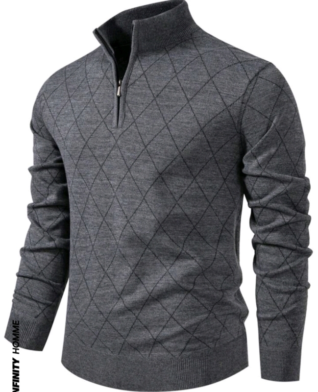 New sz Medium Manfinity Homme Men's Lightweight Half-Zip Knitted Sweater, Long Sleeve Pullover