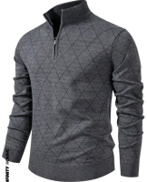 New sz Medium Manfinity Homme Men's Lightweight Half-Zip Knitted Sweater, Long Sleeve Pullover