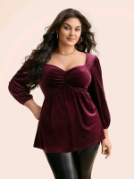 New Size 18-20 BLOOMCHIC <br/>Velvet Heart Neckline Gathered Blouse