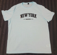 New - Sz. XXL Men's Manfinity NEW YORK T-Shirt , Mint Blue .