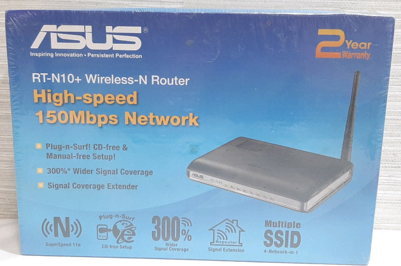 New Asus RT-N10+ Wireless-N Router High-Speed 150Mbps Router
