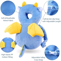 New Soft Plush Dragon Toddler Safety Cushion Backpack for Walking & Crawling : Protects Heads from Falling Backwards!