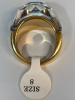 New Elegant 18K Golden Plated Stainless Steel Ring with High Polished Colourful Stone Size 8 - 5