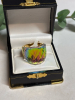 New Elegant 18K Golden Plated Stainless Steel Ring with High Polished Colourful Stone Size 8 - 6