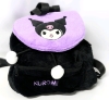 New Super Soft Faux Fur KUROMI Backpack with Embroidered Details 11" x 5" x 10" Tall - 2
