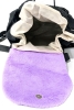 New Super Soft Faux Fur KUROMI Backpack with Embroidered Details 11" x 5" x 10" Tall - 3