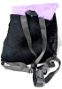 New Super Soft Faux Fur KUROMI Backpack with Embroidered Details 11" x 5" x 10" Tall - 4