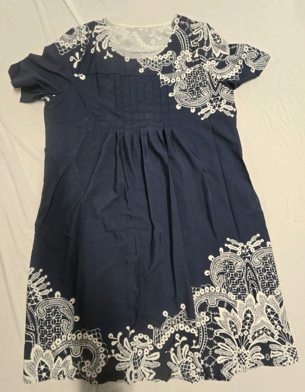 New | 3XL Womens Blue Fabric Dress