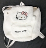 New Super Soft Faux Fur HELLO KITTY Backpack with Embroidered Details 11" x 5" x 10" Tall - 2