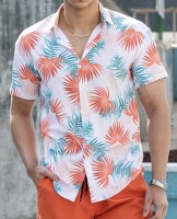 New sz Medium Manfinity RSRT Men Tropical Print Graphic Colorful Hawaiian Casual Short Sleeve Shirt