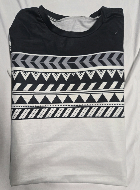 New | Large Mens Patterned Long Sleeve Shirt