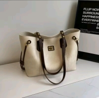 New MinMin Leather Like Purse. 12.5" Wide at Base.