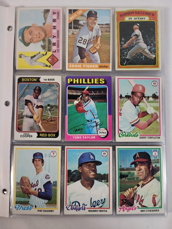 1960 , 1965 , 1972 - 1991 Topps MLB Baseball Trading Card Singles , 108 Trading Cards