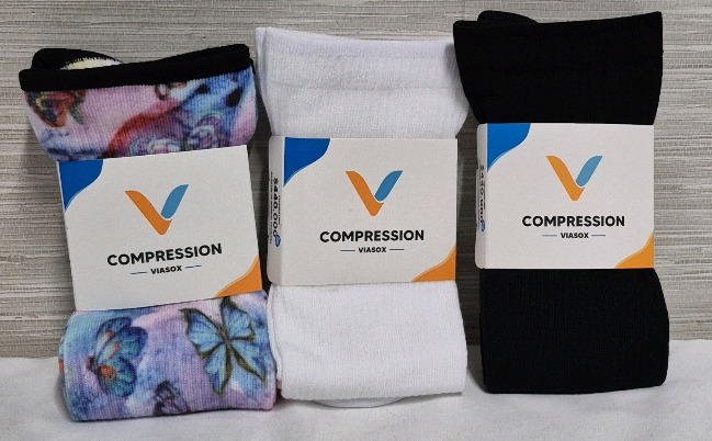 3 New Medium W5-9/M6-8 Compression Socks by Viasox