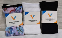 3 New Medium W5-9/M6-8 Compression Socks by Viasox