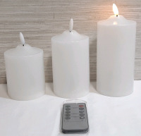 3 New Light Up Candles with Remote Control
