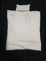 New | 5XL Mens Manfinity White Knit Turtle Neck Long Sleeve Sweater