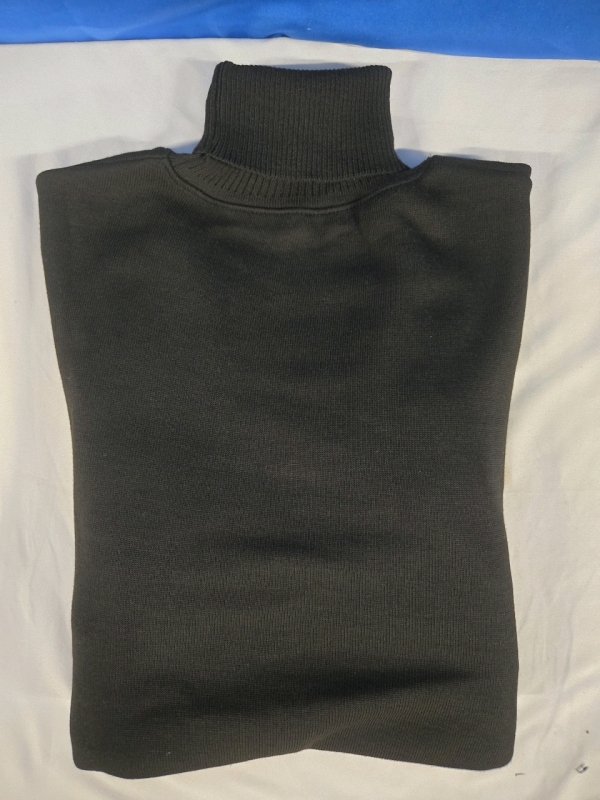 New | 5XL Mens Manfinity Black Knit Long Sleeve Turtle Neck Sweater