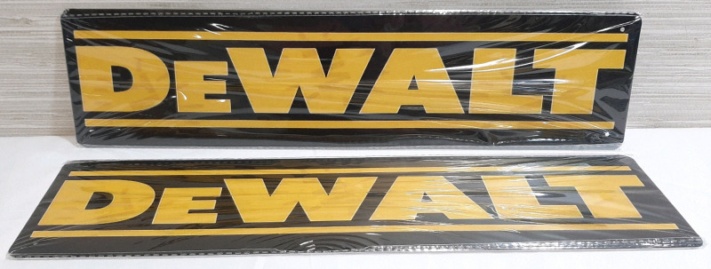 2 New DeWalt Metal Signs - 16"x4"