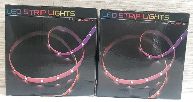 2 New Rolls of LED Strip Lights with Remote Control & Adjustable Colors