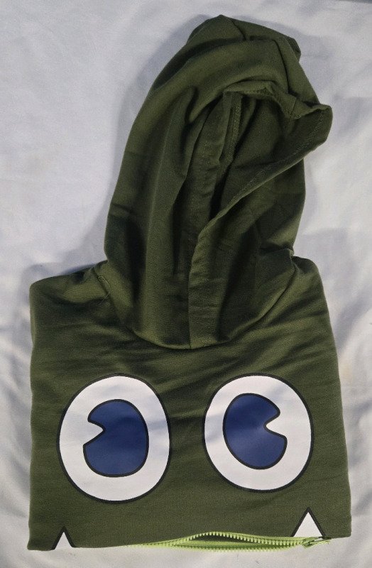 New | Kids Green Monster Hoodie Size:4Y