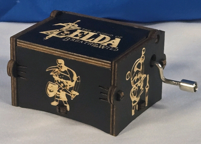 New | Tiny Hand Cranked Legend Of Zelda: Breath Of The Wild Music Box | 2.5" x 2" x 1.75"