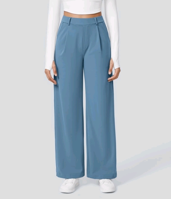 New Women's XS Halara HaloTek Air&trade; High Waisted Side Pocket Straight Leg Work Pants.