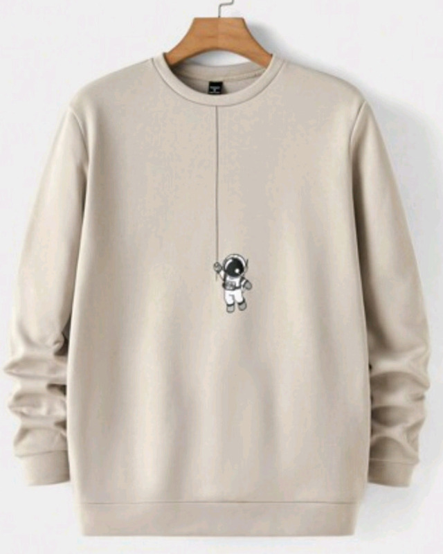 New | Manfinity UrbanChill Men Astronaut Print Thermal Lined Sweatshirt Mens Size:XL