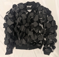 New: Women's Size M - Mesh Tulle Polka Dot Zip Up