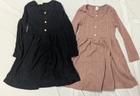 New: 2 Girls Size 7y - Black and Pink Dress