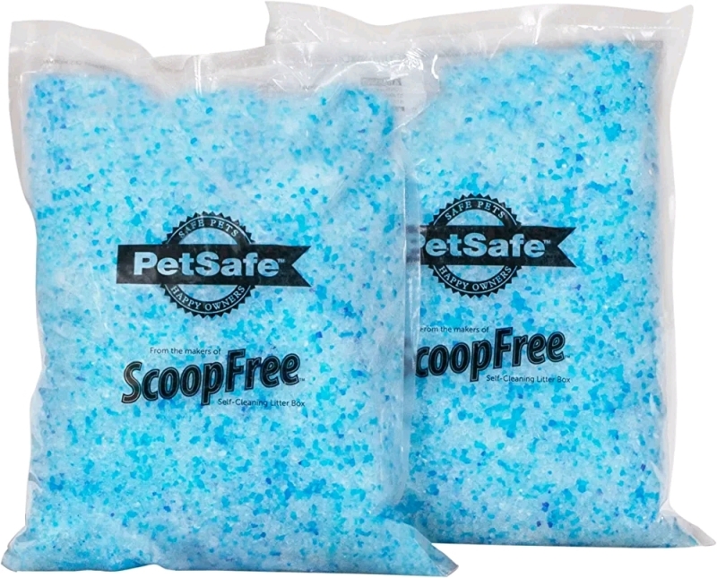 New PetSafe ScoopFree Premium Blue Non Clumping Crystal Cat Litter, 2-Pack (2kg total)