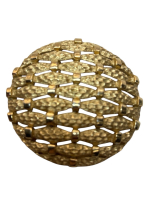 Vintage Crown Trifari 1950's Alfred Phillippe Large Round Lattice Gold Brooch