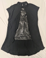 New: Size L Women's - Black Sequin Sleeveless Shirt