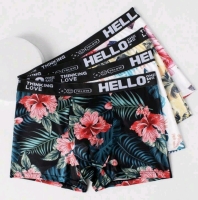 4 New sz Large Men's Boxer Briefs Floral Design