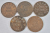 1920 - 1936 Canadian King George V Small Cent Pennies . 1920 , 1928 , 1929 , 1931 , 1932 &times;2 , 1933 , 1934 , 1935 & 1936 . Ten (10) Coins - 2