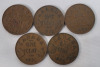 1920 - 1936 Canadian King George V Small Cent Pennies . 1920 , 1928 , 1929 , 1931 , 1932 &times;2 , 1933 , 1934 , 1935 & 1936 . Ten (10) Coins - 3