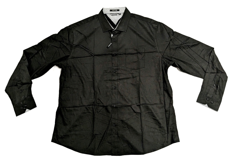 New Size XXL Men's Bamboo Blend Dress Shirt : Black (So Soft & Smooth!)