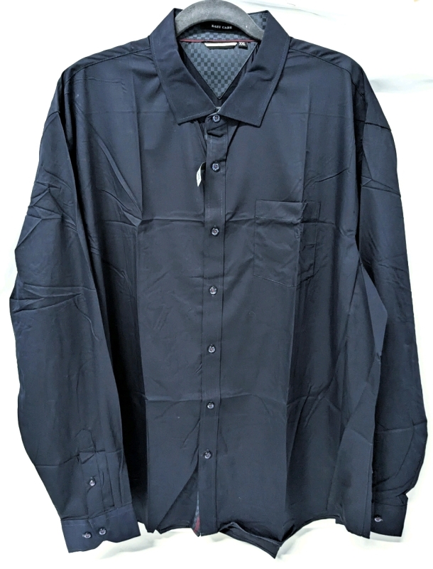 New Size XXL Men's Bamboo Blend Dress Shirt with Stretch : Dark Blue (Seriously Soft & Smooth!)