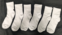 6 New Pairs of White Socks Size EU39-42 - Heel to Toe Measures 8.5"