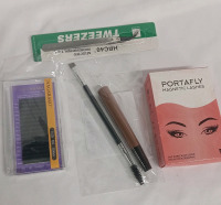 New | Women's Beauty Lot | Includes Magnetic Eyelashes, Eyebrow kit, 10mm Eyelash Extentions and Fine Tweezers