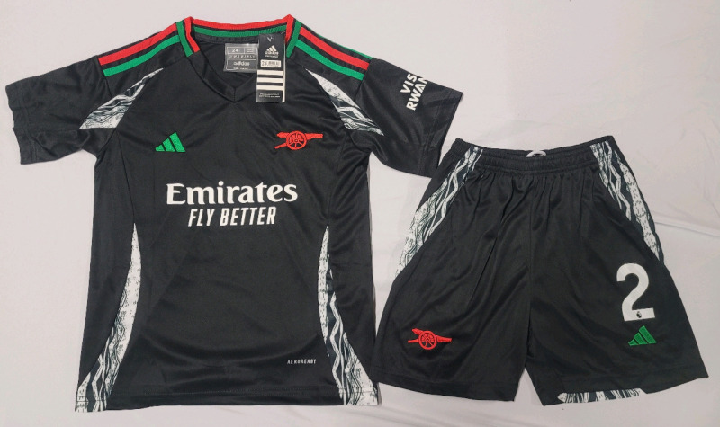 New - Size Kids 24 Arsenal FC William Saliba 2024/25 Stadium Away Jersey .