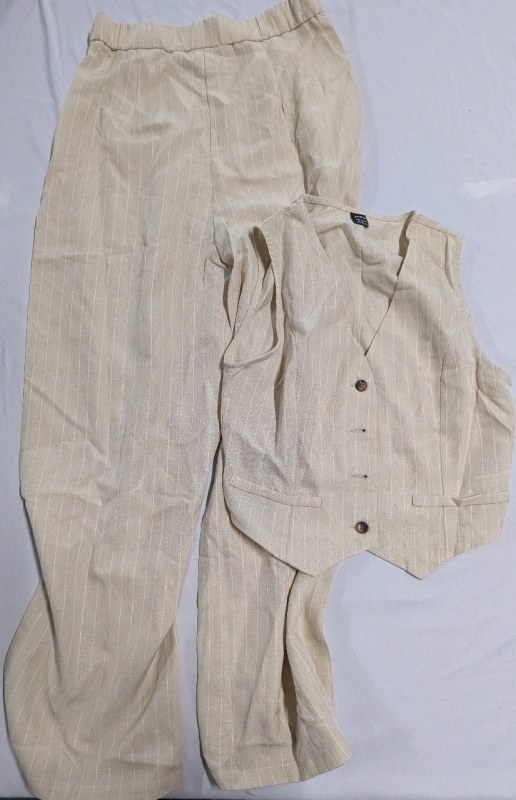New Size 6 Women's Pinstripe Vest &Dress Slacks.