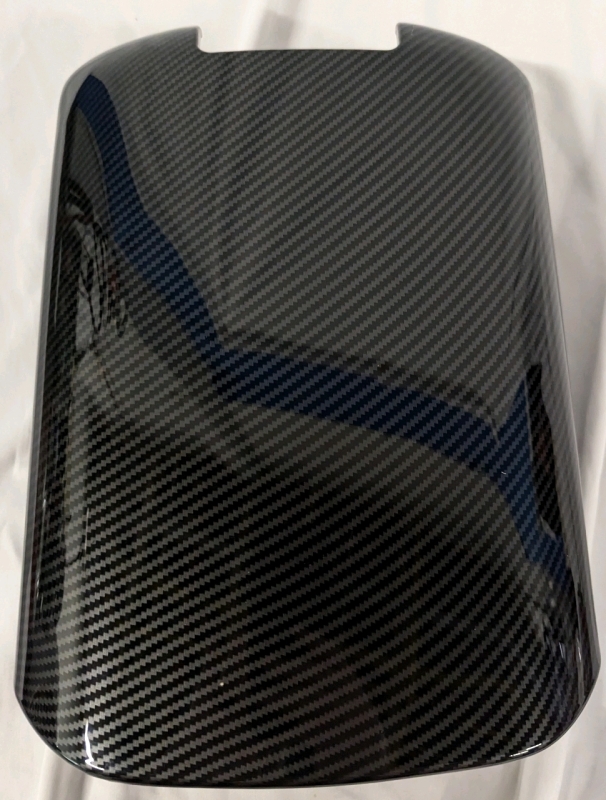 New Carbon Fiber Patterned Center Console For Unknown Model of Car. 13" Long 19.5" Wide.