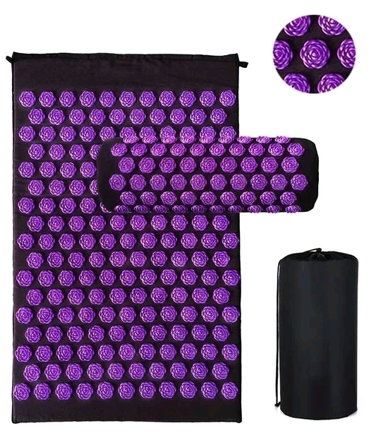 New Lotus Acupressure Massager Mat with Pillow & Carrying Case : Pain, Stress Relief | 15.75" x 25.5"