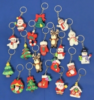 20 New Adorable 3D Christmas-Themed Character Keychain | Up to 3.75" Long (Including Key Ring)