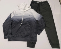 New - Sz. Medium Men's Grey / Black Track Suit w/Elastic Waist & Tie-Up String