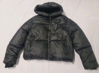 New - Sz. Small Women's Black Puffy Winter Jacket w/Hood